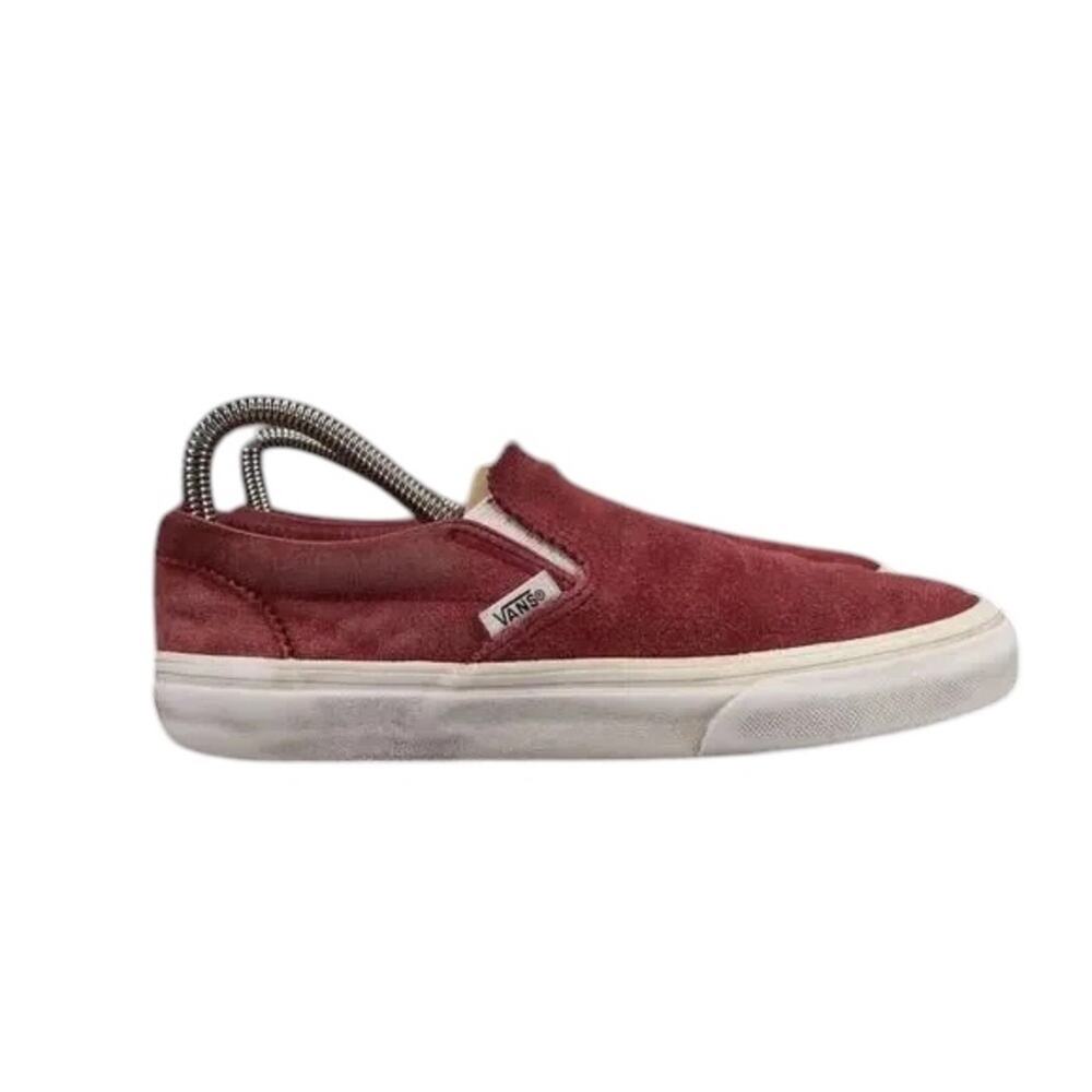 Vans Shoes Womens 6.5 Sneakers Classic Slip On Leather Skate Casual Active Red
